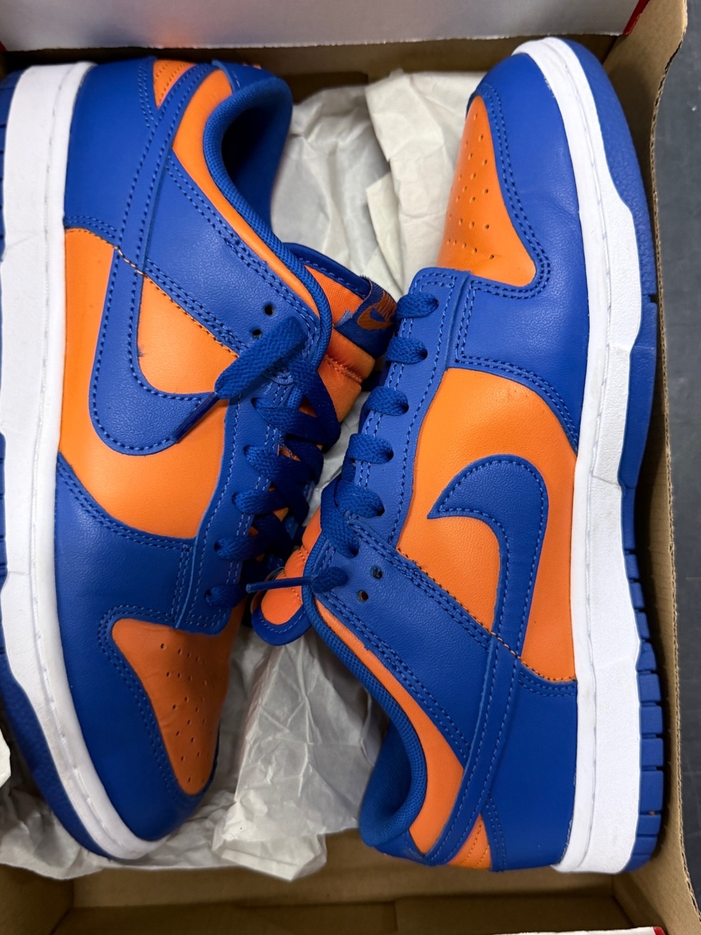 Nike Low-Top Sneakers in Blue and Orange Knicks
